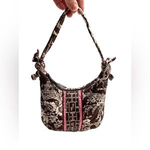 Vera Bradley imperial toile chinoiserie pink brown small quilted handbag